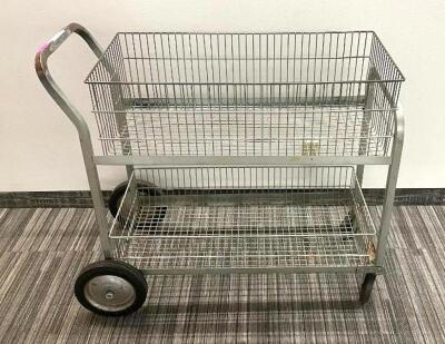 DESCRIPTION 2-TIER WIRE PUSH CART LOCATION MAIN LOBBY SIZE 36" X 16" QUANTITY 1