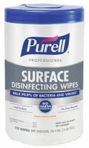 DESCRIPTION: (1) CASE OF (6) SURFACE DISINFECTING WIPES BRAND/MODEL: PURELL #56JR17 RETAIL$: $105.41 TOTAL QTY: 1