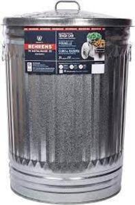 DESCRIPTION: (1) TASH CAN / UTILITY CAN BRAND/MODEL: BEHRENS METALWARE #1270K INFORMATION: GALVANIZED SIZE: 31 GALLON RETAIL$: $50.34 EA QTY: 1