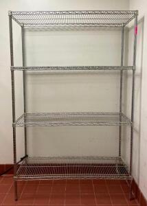 DESCRIPTION (2) 48" X 18" X 74" WIRE SHELVING UNIT LOCATION KITCHEN: STORAGE ROOM BY COOKLINE SIZE 48" X 18" X 74" THIS LOT IS SOLD BY THE PIECE QUANT