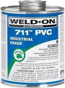 DESCRIPTION: (1) INDUSTRIAL GRADE PVC PIPE CEMENT BRAND/MODEL: WELD-ON #6KWU3 SIZE: 32 FL OZ RETAIL$: $28.48 EA QTY: 1