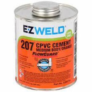 DESCRIPTION: (2) CPVC CEMENT BRAND/MODEL: EZ WELD 207 SIZE: 32 FL OZ RETAIL$: $12.78 EA QTY: 2