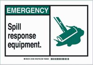 DESCRIPTION: (1) SPILL RESPONSE EQUIPMENT SIGN BRAND/MODEL: BRADY #46758 QTY: 1