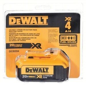 DESCRIPTION: (1) LITHIUM ION BATTERY BRAND/MODEL: DEWALT #21RV47 INFORMATION: YELLOW, NO TOOL INCLUDED SIZE: 20V MAX*, LI-ION, 4 AH, 20V MAX* XR RETAI