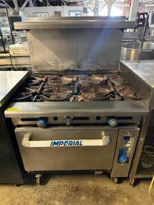 IMPERIAL SIX BURNER GAS RANGE W/ LOWER OVEN