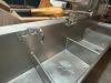 14' THREE WELL HEAVY DUTY STAINLESS POT SINK W/ DOUBLE FAUCET AND DRY BOARDS. - 4