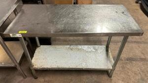 48" X 24" STAINLESS TABLE W/ UNDER SHELF.