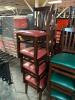 (8) WOODEN BAR BACK CHAIRS W/ MAROON CUSHION SEATS - 2