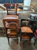 (6) ASSORTED WOODEN CHAIRS W/ TAN CUSHION SEATS. - 2