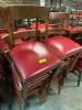 (8) WOODEN LADDER BACK CHAIRS W/ MAROON CUSHION SEATS - 2