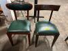 (6) ASSORTED WOODEN CHAIRS W/ GREEN CUSHION SEATS. - 3