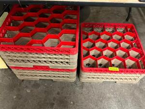 (3) 20 GROUP PLASTIC GLASS RACKS