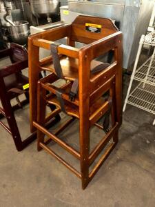 (2) WOODEN HIGH CHAIRS