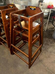 (2) WOODEN HIGH CHAIRS