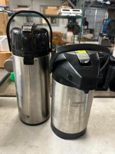 (2) INSULATED PUSH TOP BEVERAGE DISPENSERS