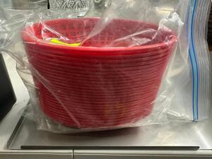 (24) 9" RED PLASTIC FOOD BASKETS