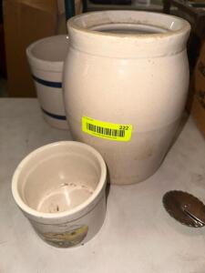 (3) ASSORTED CERAMIC JARS.