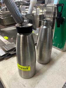 (2) STAINLESS CREAM DISPENSERS