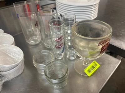 (1) LOT OF ASSORTED BAR GLASSES