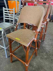 (4) 30" WICKER AND WOOD 30" BAR STOOLS