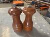 (28) WOODEN SALT SHAKERS AND PEPPER MILLS