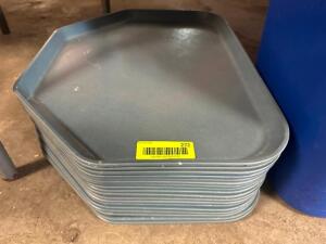 (20) CAFETERIA GREY PLASTIC TRAYS