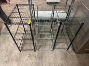 (3) SMALL 30" WIRE SHELVING UNITS