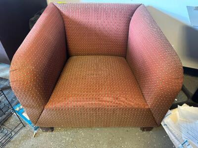 (2) MAROON UPHOLSTERED ARM CHAIRS