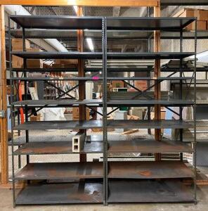 DESCRIPTION (2) 48" X 24" X 100" METAL SHELVING UNITS LOCATION TOOL ROOM STORAGE ROOM THIS LOT IS SOLD BY THE PIECE QUANTITY 2