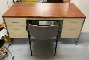 DESCRIPTION METAL/COMPOSITE DESK WITH CHAIR LOCATION TELEPHONE EQUIPMENT ROOM SIZE 60"X30" QUANTITY: X BID 1