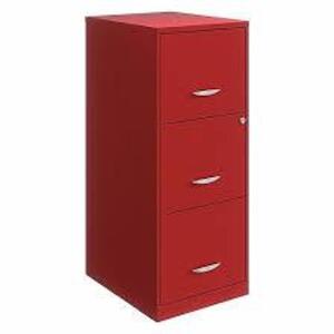 DESCRIPTION: (1) FILING CABINET BRAND/MODEL: SPACE SOLUTIONS #24048 INFORMATION: RED SIZE: 3 DRAWER RETAIL$: $152.46 EA QTY: 1