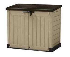 DESCRIPTION: (1) STORE-IT-OUT BRAND/MODEL: KETER INFORMATION: BROWN SIZE: 52"X 28"X 44.7" RETAIL$: 264.99 EA QTY: 1