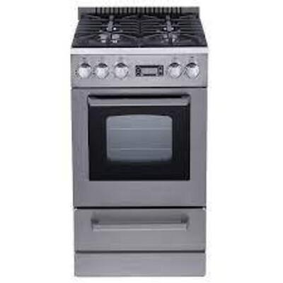 DESCRIPTION: (1) GAS RANGE OVEN BRAND/MODEL: AVANTI #DGR20P3S INFORMATION: STAINLESS STEEL, MUST COME INSPECT FOR BROKEN GLASS SIZE: 20" RETAIL$: $119