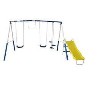 DESCRIPTION: (1) METAL SWING SET BRAND/MODEL: PLAY ALL DAY #74201 RETAIL$: $249.99 EA QTY: 1