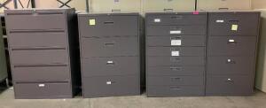 DESCRIPTION (4) ASSORTED FILING CABINETS AS SHOWN LOCATION BASEMENT PALLET RACKING THIS LOT IS SOLD BY THE PIECE QUANTITY: X BID 4