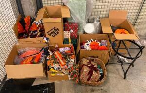 DESCRIPTION ASSORTED HALLOWEEN DECORATIONS AS SHOWN LOCATION BASEMENT PALLET RACKING THIS LOT IS ONE MONEY QUANTITY: X BID 1