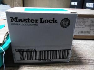 DESCRIPTION: (6) LOCKOUT PADLOCK BRAND/MODEL: MASTER/410MKW417REDLZ2 INFORMATION: RED/THERMOPLASTIC SIZE: 1-1/2"SHACKLE HEIGHT X 1-3/4"BODY HEIGHT X 1