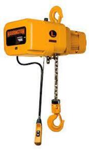 DESCRIPTION: (1) ELECTRIC CHAIN HOIST BRAND/MODEL: HARRINGTON #IC-BN INFORMATION: YELLOW/ORANGE SIZE: 1 PHASE, 115 V, 23.9 AMP, 1690 RPM RETAIL$: $270