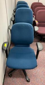 DESCRIPTION (6) BLUE OFFICE CHAIRS THIS LOT IS SOLD BY THE PIECE QUANTITY: X BID 6