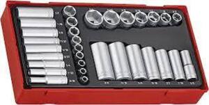 DESCRIPTION: (1) DEEP SOCKET SET BRAND/MODEL: TENG TOOLS #TTAF32 INFORMATION: SAE SIZE: 32 PIECE, 1/4" AND 3/8" RETAIL$: $59.99 EA QTY: 1