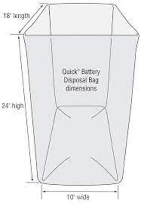 DESCRIPTION: (1) CASE OF (50) BATTERY DISPOSAL BAG WITH TIES BRAND/MODEL: QUICK CABLE #510335 INFORMATION: CLEAR SIZE: 18" X 10" X 24" RETAIL$: $13.40