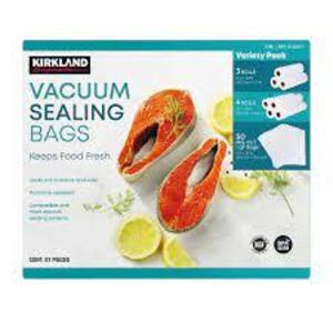 DESCRIPTION: (1) CASE OF VACUUM SEALING BAGS BRAND/MODEL: KIRKLAND INFORMATION: DIFFERENT SIZES RETAIL$: $31.99 EA QTY: 1