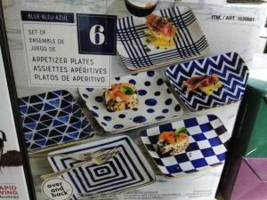 DESCRIPTION: (1) SET OF (6) APPETIZER PLATES BRAND/MODEL: OVER AND BACK #1630861 RETAIL$: $46.25 EA QTY: 1