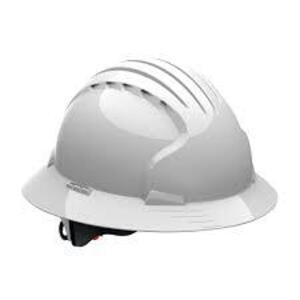 DESCRIPTION: (1) CASE OF APROX (20) HARD HATS BRAND/MODEL: EVO 6161 INFORMATION: WHITE SIZE: 6 PT SUSPENSION RETAIL$: $87.95 EA HELMET QTY: 1