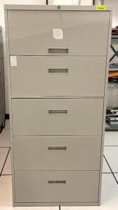 DESCRIPTION (4) 5-DRAWER FILING CABINETS SIZE 30"X18"X64" THIS LOT IS SOLD BY THE PIECE QUANTITY: X BID 4