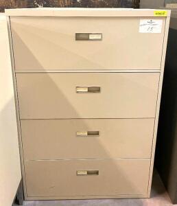 DESCRIPTION (3) 4-DRAWER FILING CABINETS SIZE 36"X18"X64" THIS LOT IS SOLD BY THE PIECE QUANTITY: X BID 3