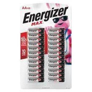 DESCRIPTION: (1) PACK OF (48) AA BATTERIES BRAND/MODEL: ENERGIZER MAX INFORMATION: AA RETAIL$: $32.99 EA QTY: 1