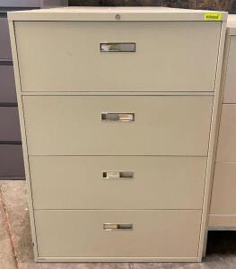 DESCRIPTION (4) 4-DRAWER FILING CABINETS SIZE 36"X18"X64" THIS LOT IS SOLD BY THE PIECE QUANTITY: X BID 4