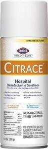 DESCRIPTION: (6) HOSPITAL DISINFECTANT AND SANITIZER BRAND/MODEL: CLOROX CITRACE SIZE: 14 OZ RETAIL$: $17.31 EA QTY: 6