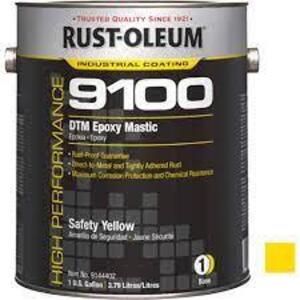 DESCRIPTION: (1) DTM EPOXY MASTIC BRAND/MODEL: RUST-OLEUM 9100 INFORMATION: SAFETY YELLOW, PART 1 SIZE: 1 GALLON RETAIL$: 489.23 EA QTY: 1